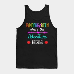 Kindergarten Where The Adventure Begins Shirt Kinder Teacher T-Shirt Tank Top